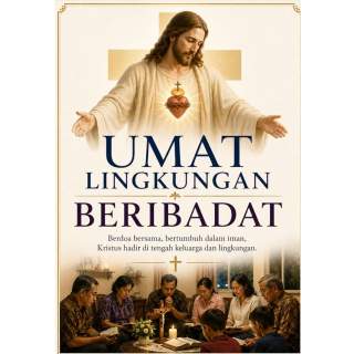Umat Lingkungan Beribadat : 	  Berdoa bersama, bertumbuh dalam iman, Kristus hadir  	  di tengah keluarga dan lingkungan.